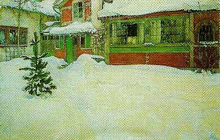 Carl Larsson stuga i sno china oil painting image